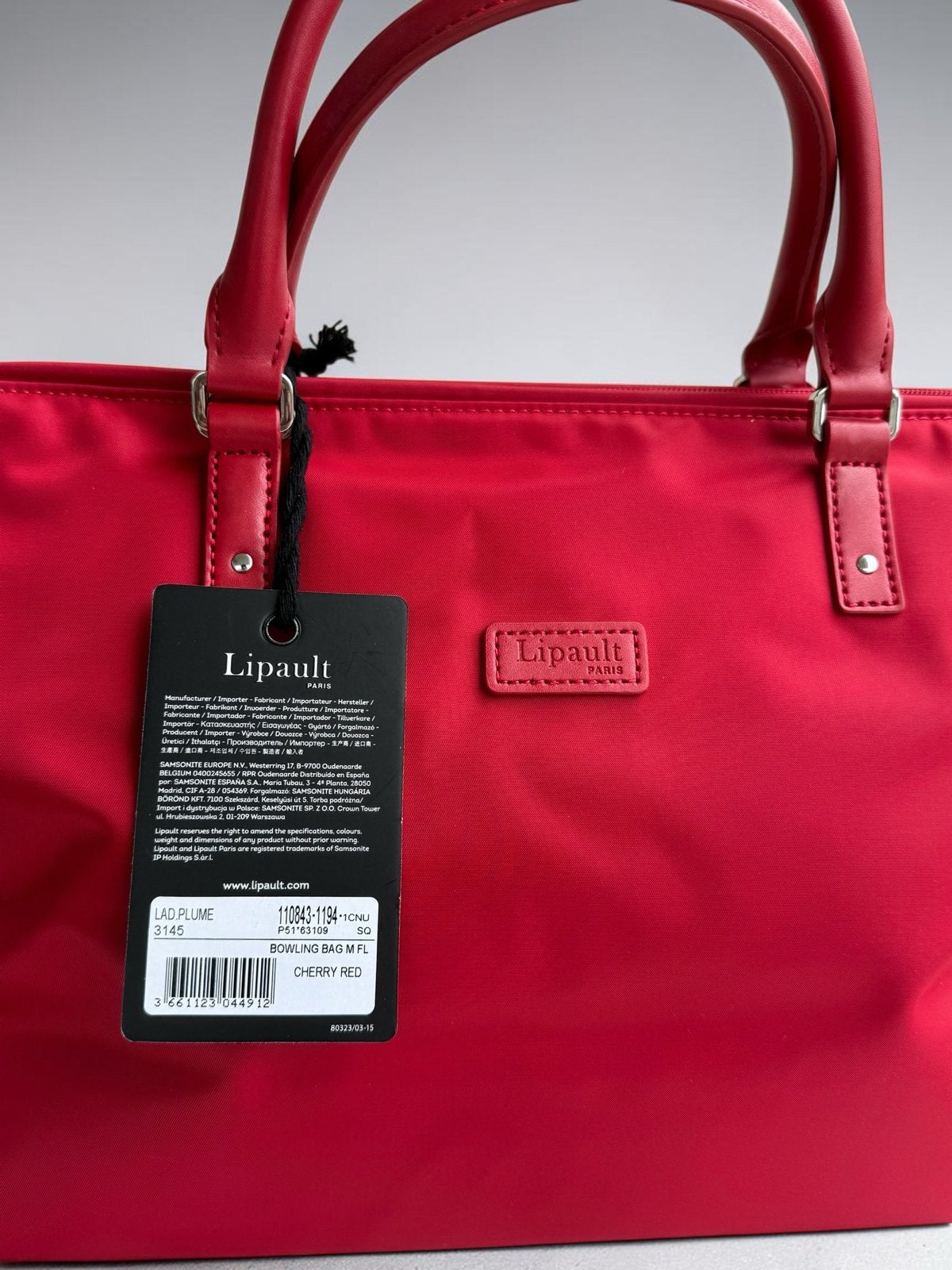 Lipault Paris Bowling Bag M Cherry Red - Nieuw met Labels, Lipault paris, Lipault paris, Nieuw, Ophalen of Verzenden