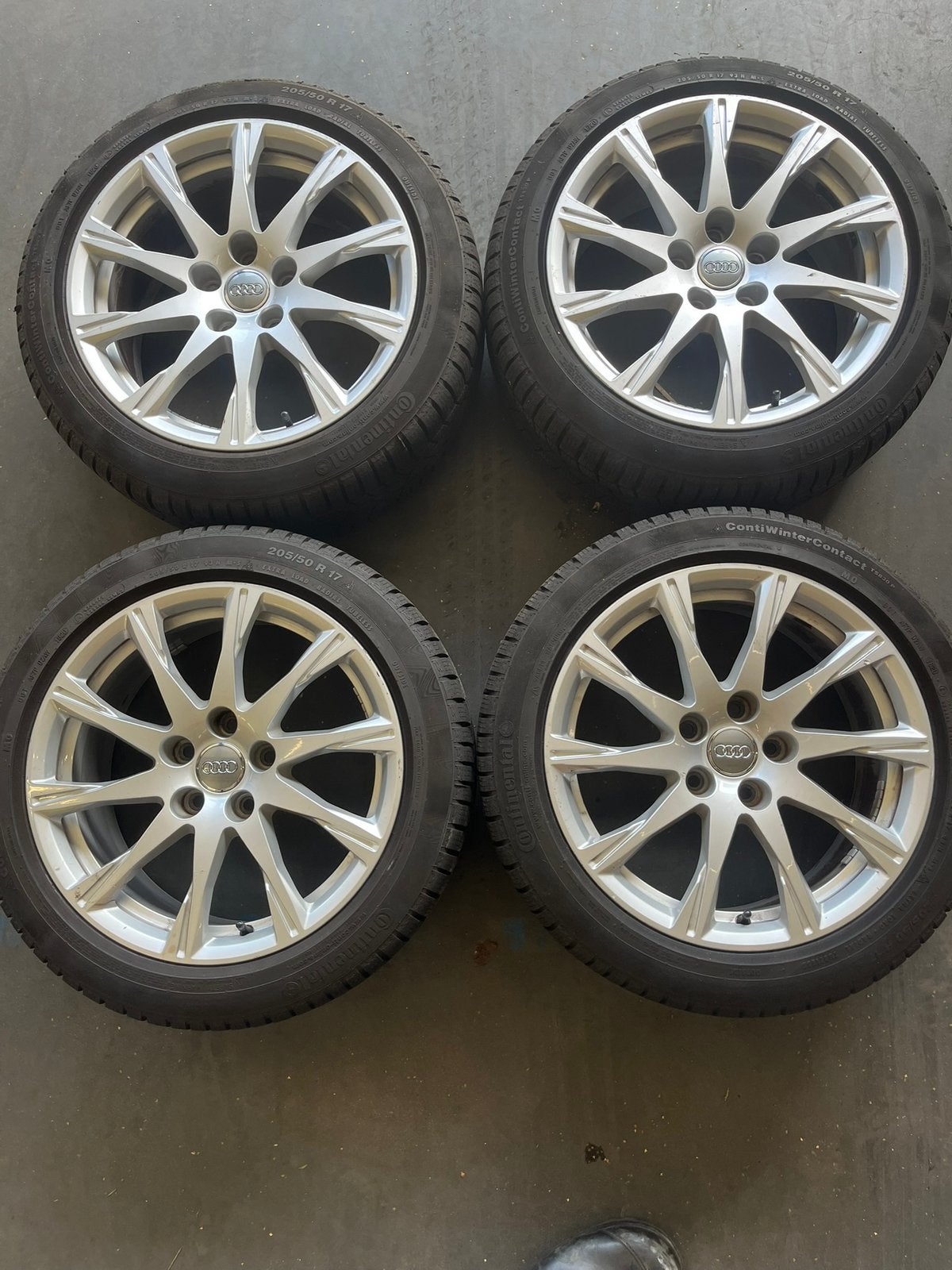 Audi winterset 5X112 ET38 ZGAN continental banden, Ophalen, Gebruikt, Banden en Velgen, 17 inch