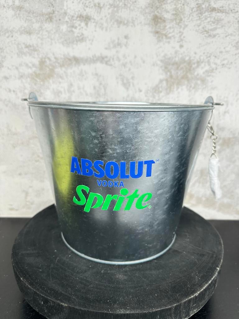 Absolut Vodka Sprite IJsemmer / Bucket, Gebruikt, Ophalen of Verzenden, Zilver, Metaal