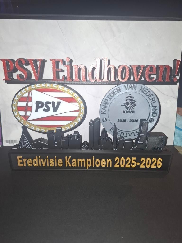 3D Print PSV Eindhoven Eredivisie Kampioen 2025-2026, Ophalen of Verzenden, Nieuw