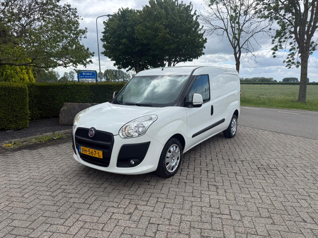 Fiat Doblo Cargo MAXI 1.3 M-Jet 2014 SCHUIFDEUR/AIRCO/NAP, Stof, Zwart, 4 cilinders, Wit