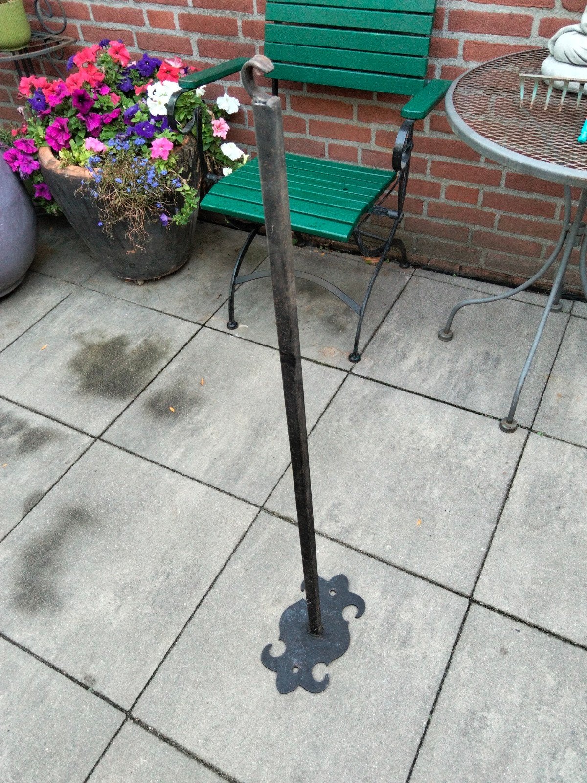 Brocante metalen muurhaak voor buitenverlichting/planten, Ophalen