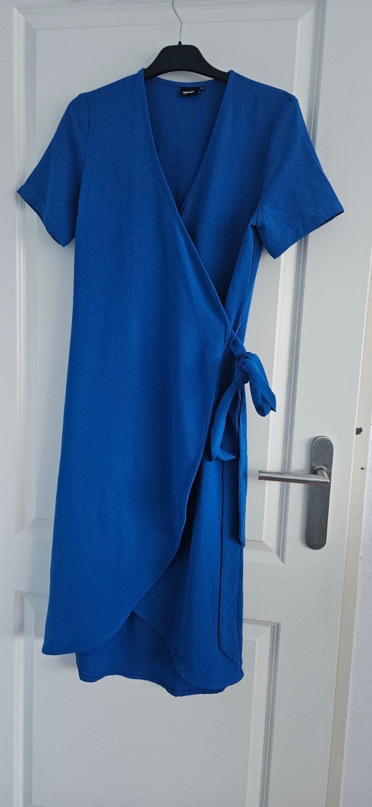 Blauwe overslagjurk van whkmp's, maat 36, Blauw, Ophalen of Verzenden, Zo goed als nieuw, Maat 36 (S)