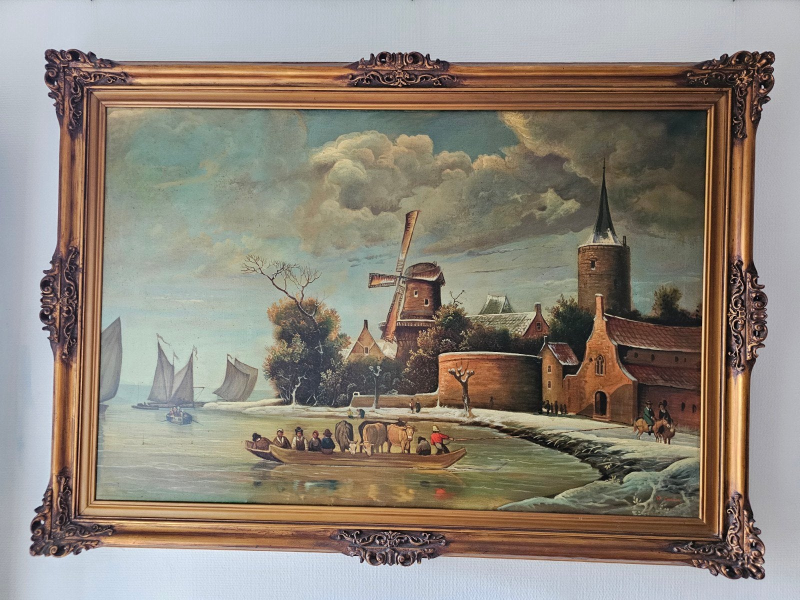 Groot schilderij voor hal, Antiek en Kunst, Kunst | Schilderijen | Klassiek, Ophalen
