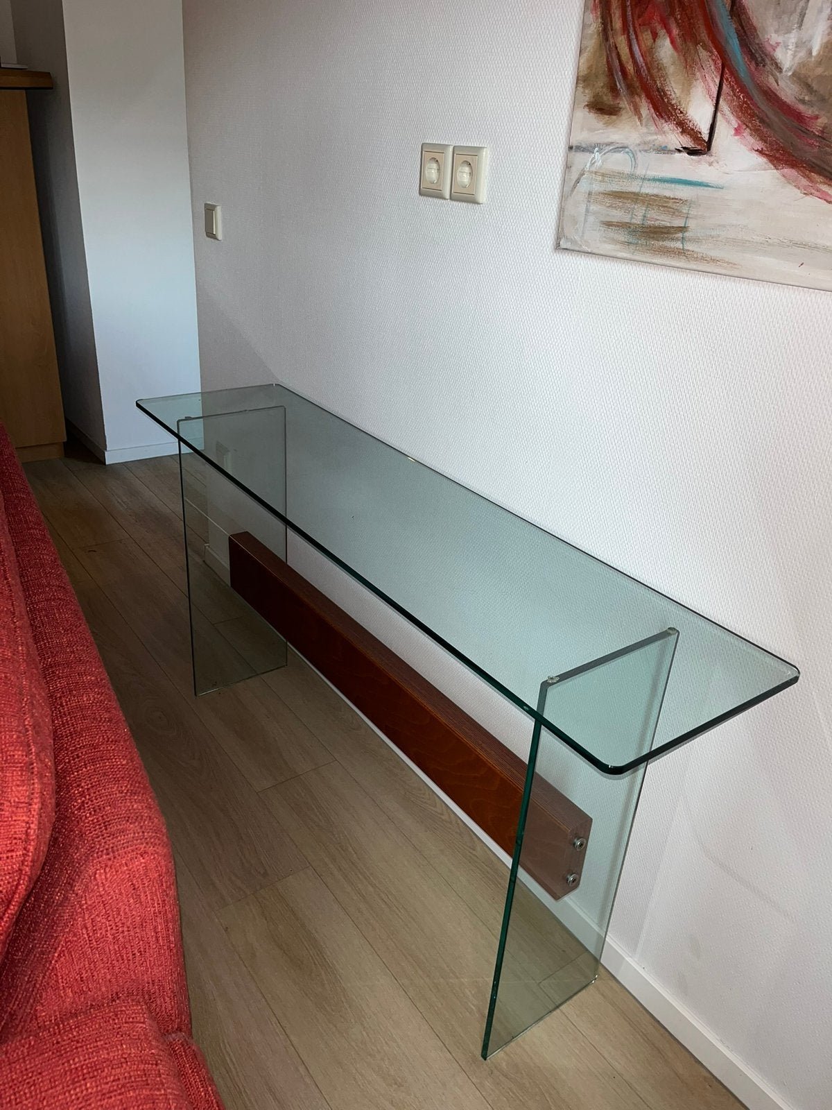 SIDETABLE GLAS, Ophalen, Gebruikt, 100 tot 150 cm, Glas