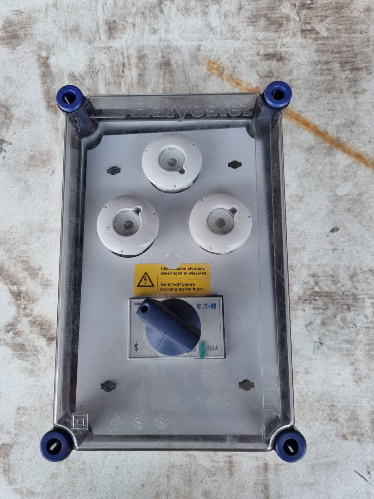 Halyester Eaton 63A zekeringkast met schakelaar, Ophalen of Verzenden, Gebruikt, Eaton, Groepenkast