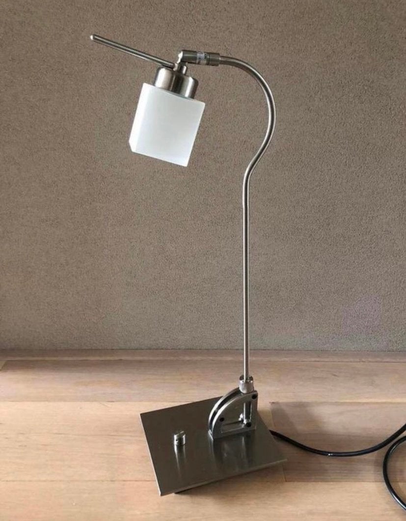 Paget Trading lamp, bureaulamp, industrieel, Wit, Ophalen, Zo goed als nieuw, Glas