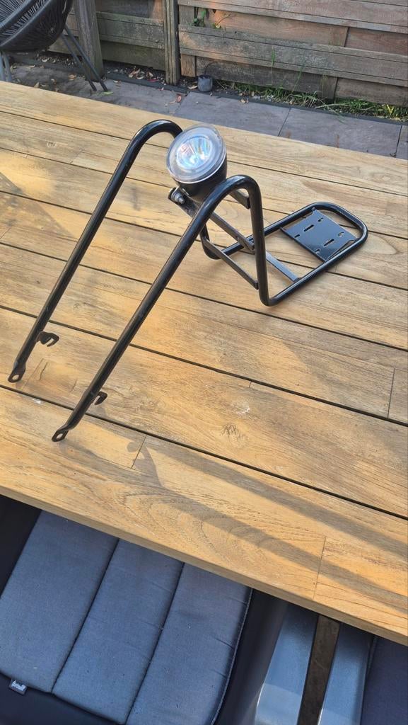 Fiets voordrager bagagedrager met lamp - Zwart, Ophalen, Gebruikt, Onbekend