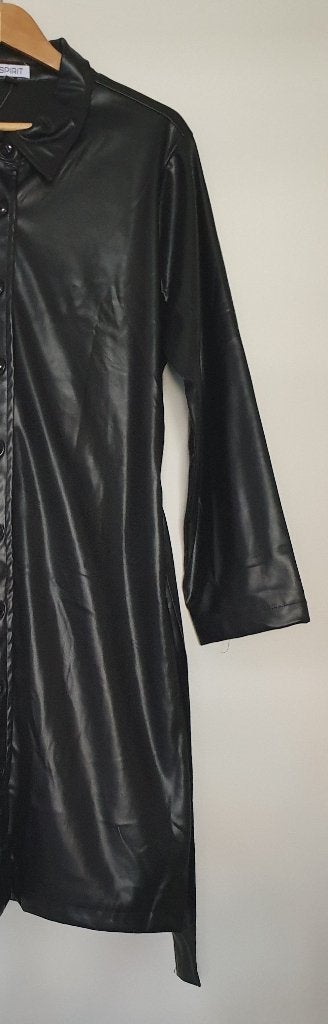 Zwarte pu leren jurk met pu leren sokken, Kleding | Dames, Jurken, Verzenden, Zwart, Maat 46/48 (XL) of groter, Nieuw