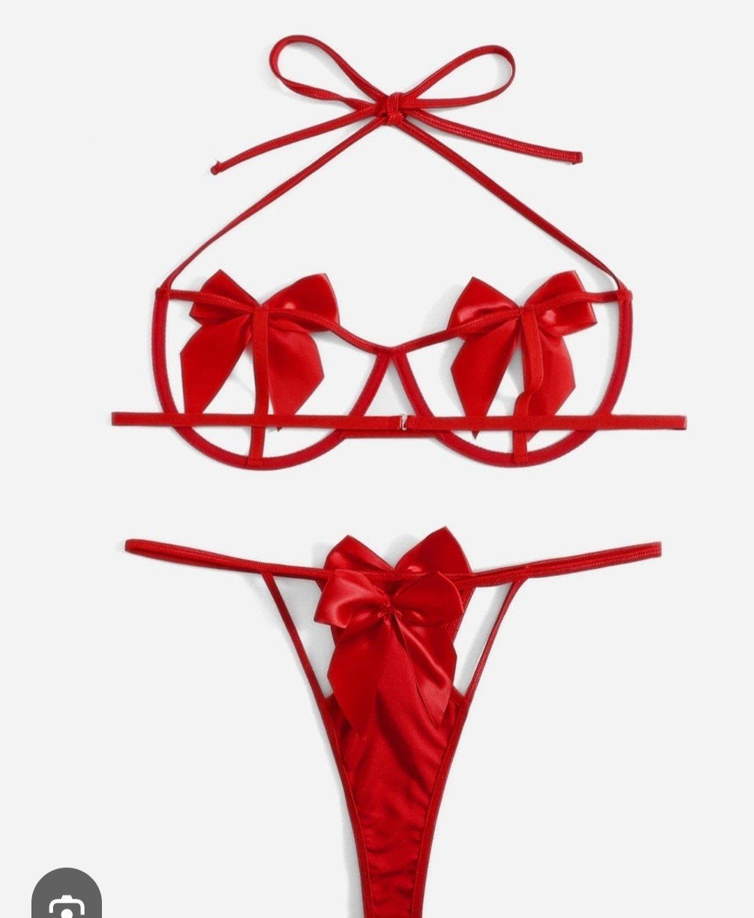 Rood sexy lingerie setje met strikjes, Ophalen of Verzenden, Rood, Setje