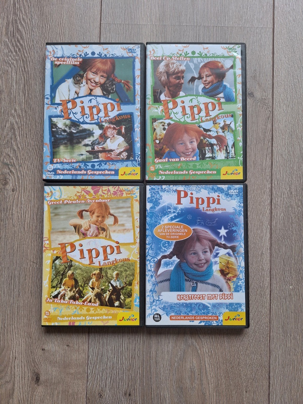 Pippi Langkous DVD collectie - 4 films/series, Verzamelbox, Alle leeftijden, Zo goed als nieuw, Familie