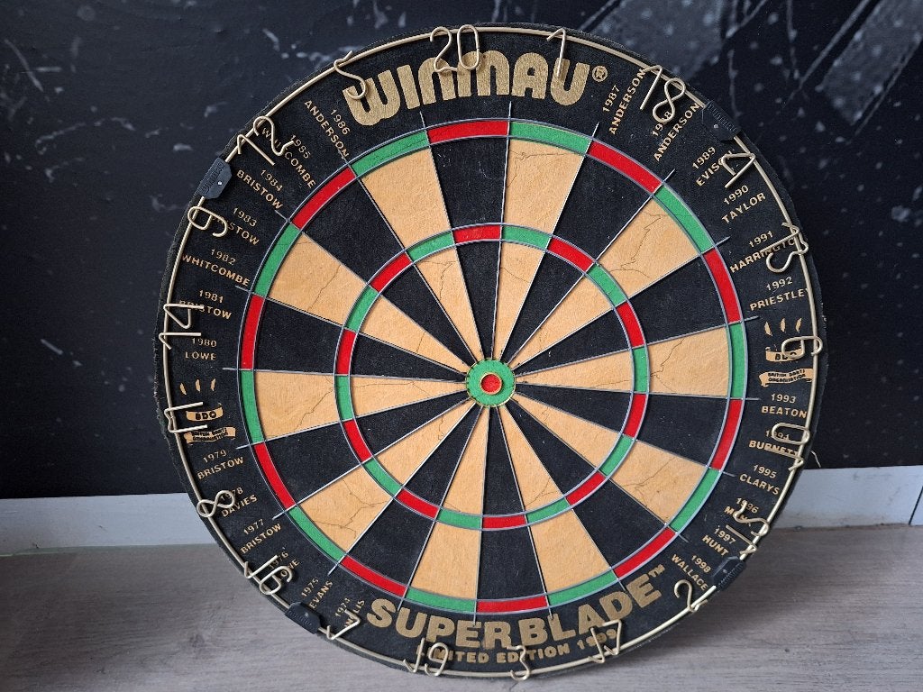 Zeer zeldzame Winmau Superblade Limited Edition 1999, Ophalen, Nieuw, Dartbord