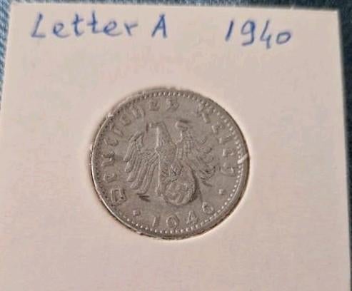 Deutsches Reich 50 pfennich 1940 letter A Hakenkruis, Postzegels en Munten, Munten | Europa | Niet-Euromunten, Ophalen of Verzenden