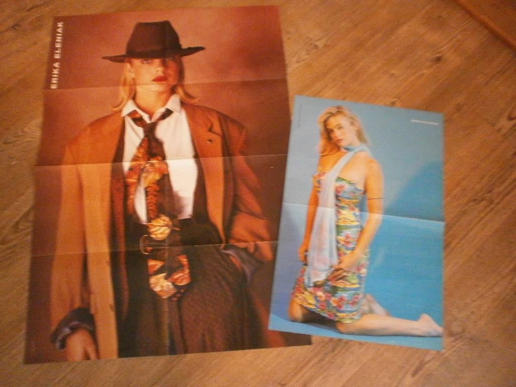 twee leuke posters Erika Eleniak   (  xl en a3), Verzenden, Zo goed als nieuw, A1 t/m A3, Film en Tv