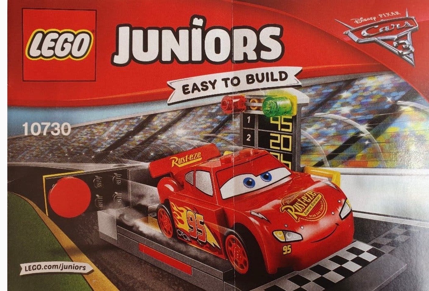 LEGO Juniors 10730 Bliksem McQueen Racebaan, Ophalen of Verzenden, Gebruikt, Overige merken