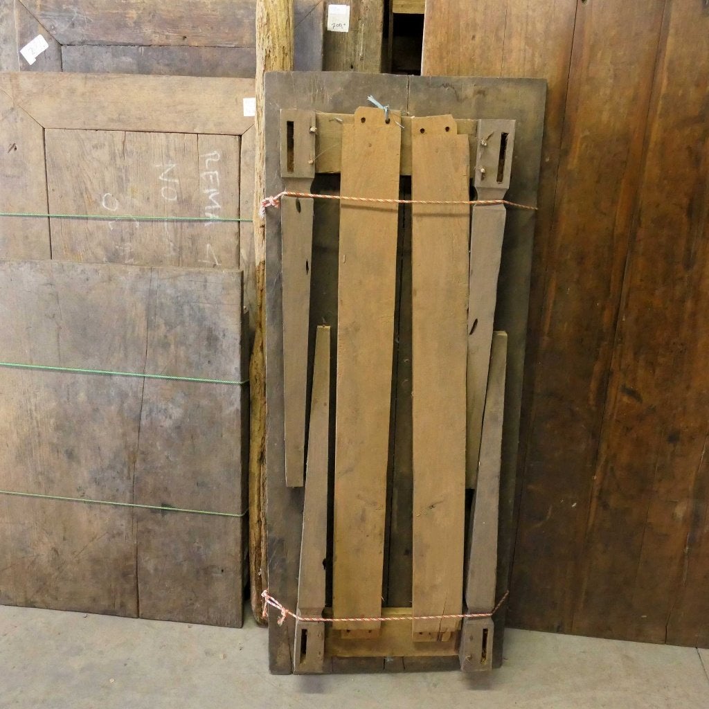 SALE smalle antieke teak tafel 130x54 hout landelijk TQ30, Antiek en Kunst, Ophalen of Verzenden