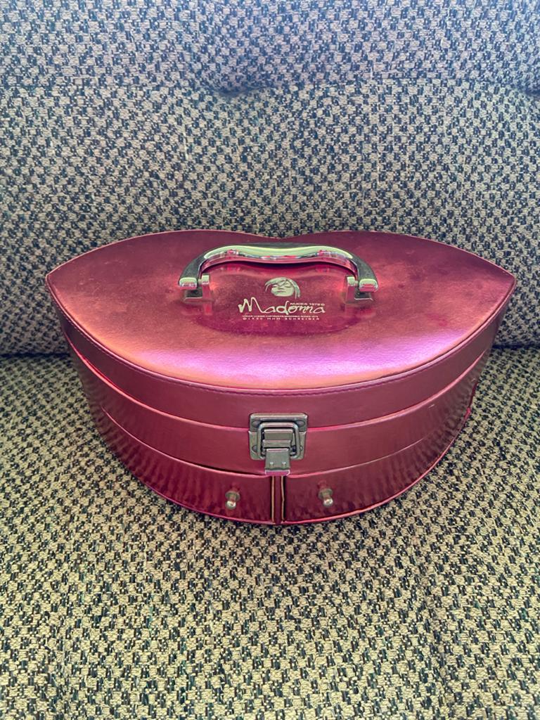 Vintage Madonna 1990 Beauty Case Lippen vorm - MakeUp koffer, Gebruikt, Ophalen of Verzenden, Met spiegeltje(s), Roze