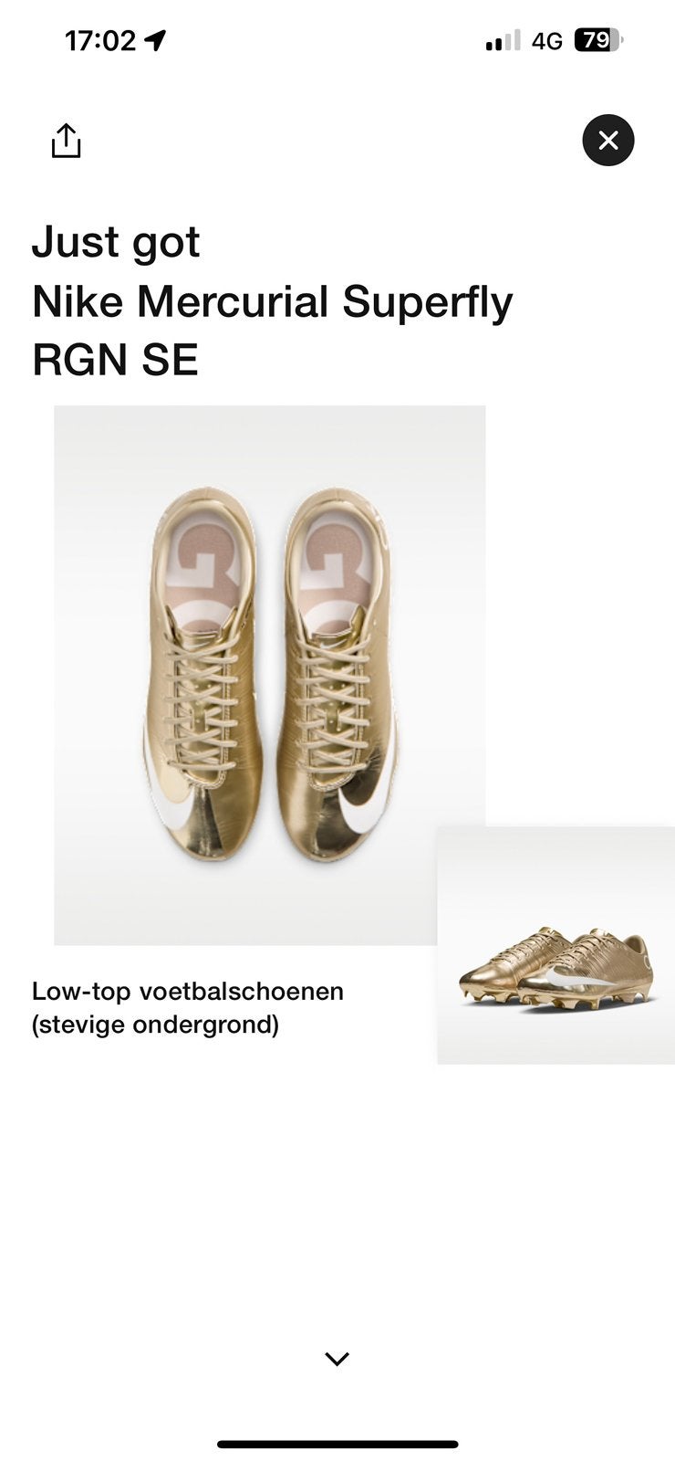 Nike Mercurial Superfly RGN SE CR7 Gold – Maat 42, Sport en Fitness, Voetbal, Maat XS of kleiner, Ophalen of Verzenden, Nieuw