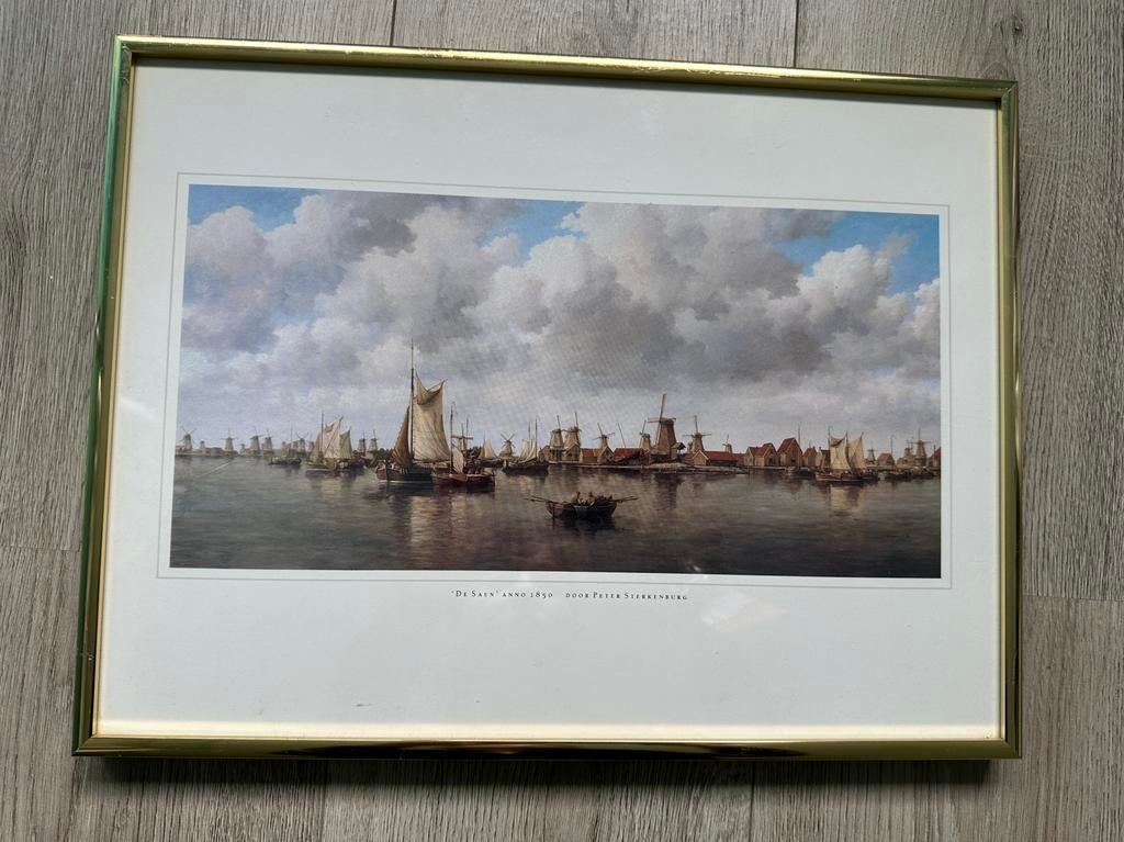 Schilderij De Saen met gouden lijst, Ophalen of Verzenden