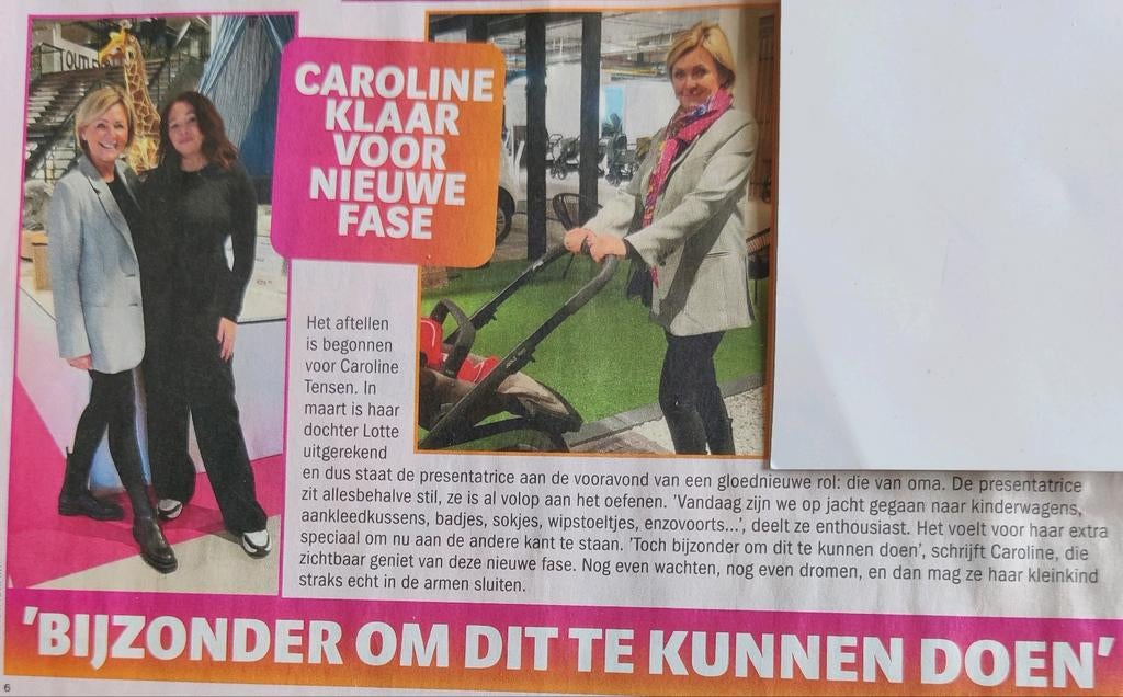 Caroline Tensen Artikel Knipsel, Verzamelen, Ophalen of Verzenden, 1980 tot heden, Knipsel(s)