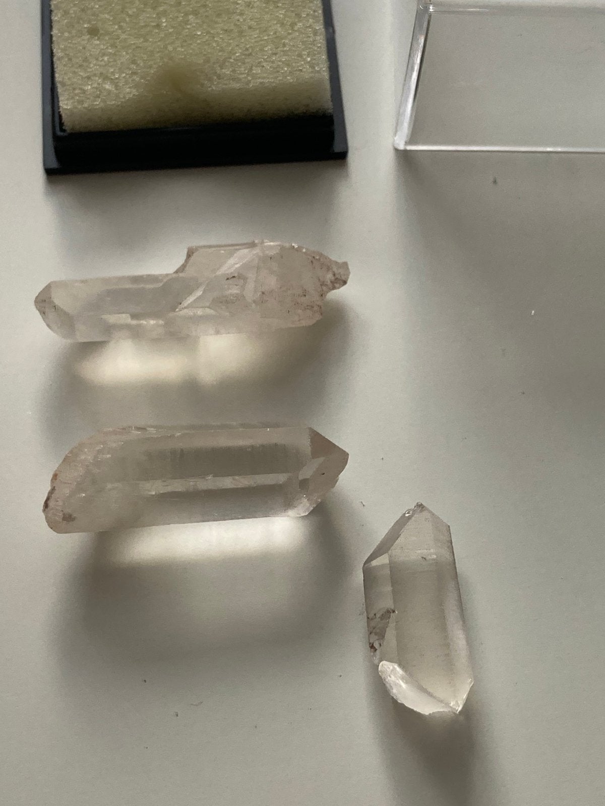 Bergkristal met opbergdoosje, Ophalen of Verzenden, Mineraal