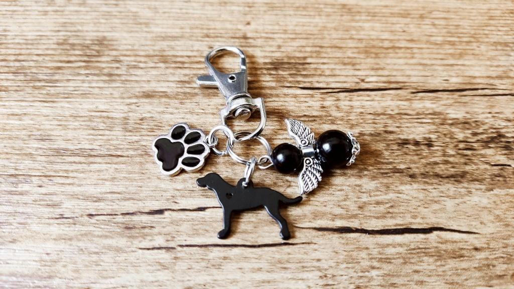 Sleutelhanger Coonhound zwart met beschermengeltje, Verzenden, Nieuw, Dier of Natuur