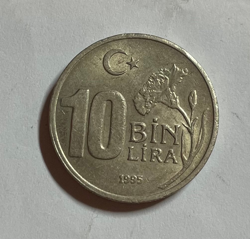 10 bin lira Turkije 1995, Ophalen of Verzenden, Overige landen