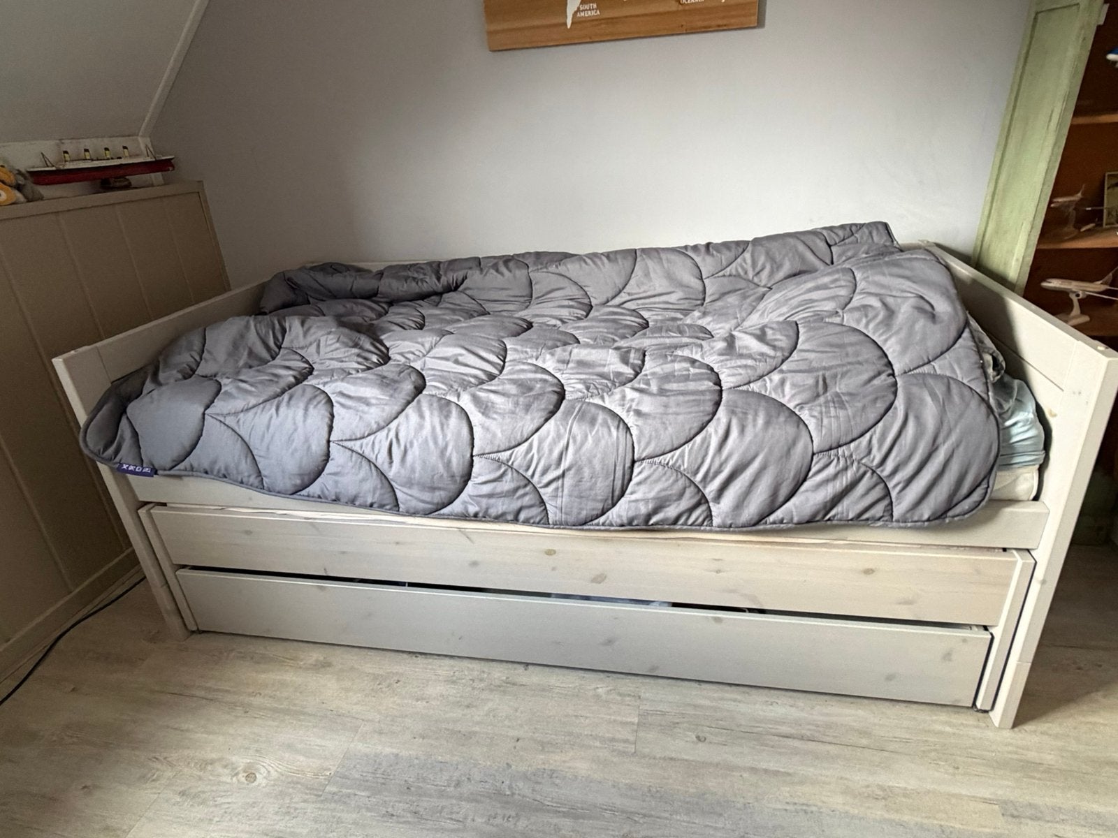 Lifetime kajuitbed met logeerbed en opberglade, Ophalen, 90 cm, Eenpersoons, Zo goed als nieuw
