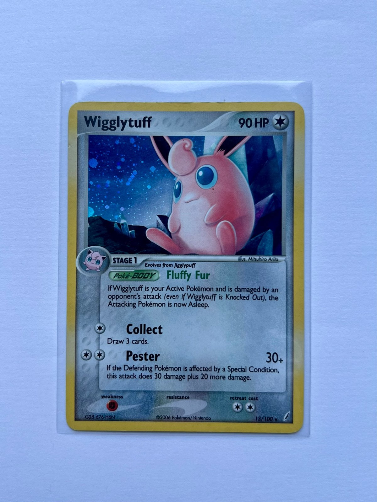 Wigglytuff Pokémon kaart 13/100, holo, Ophalen of Verzenden, Zo goed als nieuw, Losse kaart