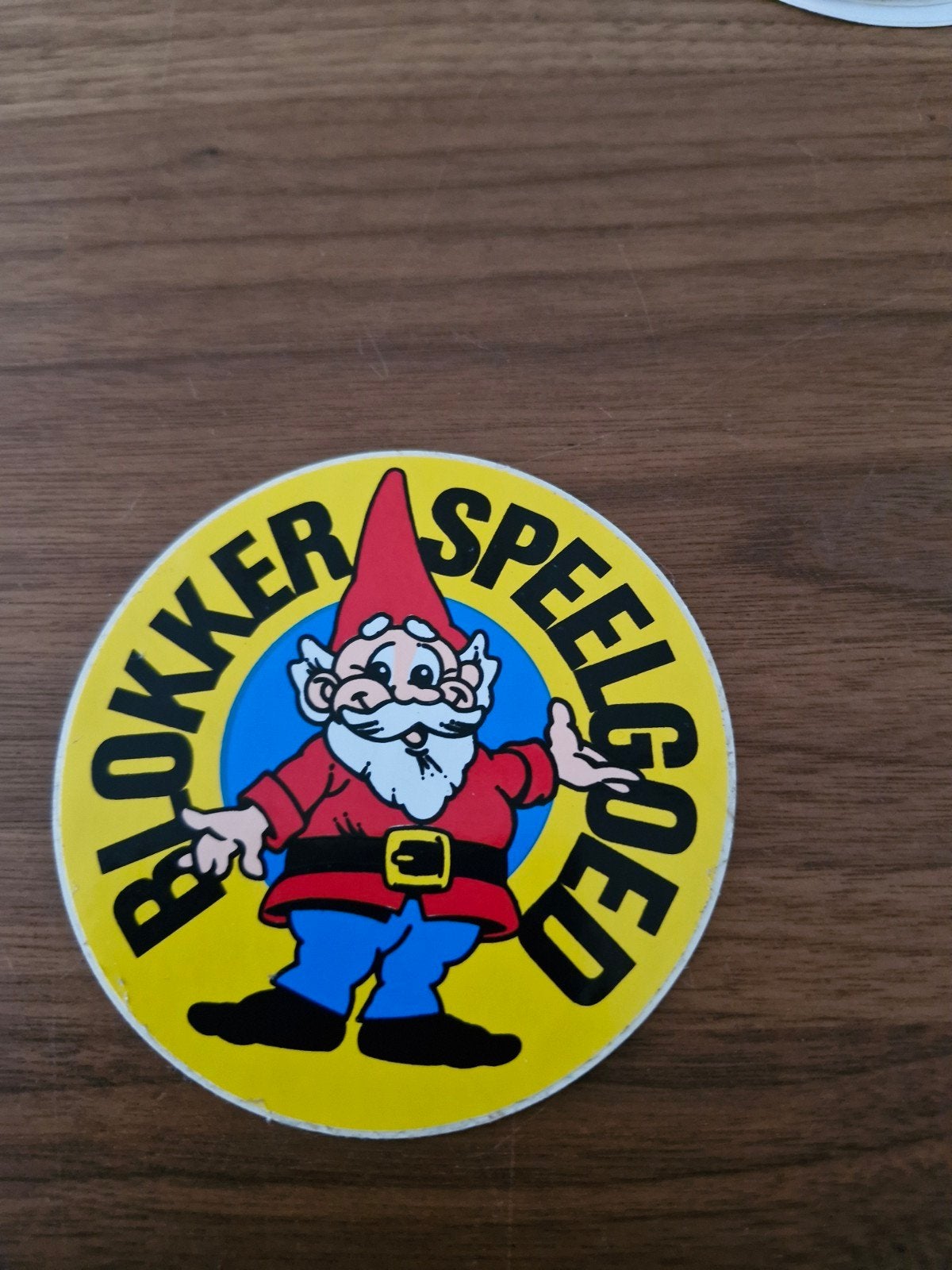 11365 Vintage Blokkertje Speelgoed Sticker - Kabouter, Verzamelen, Ophalen of Verzenden, Zo goed als nieuw