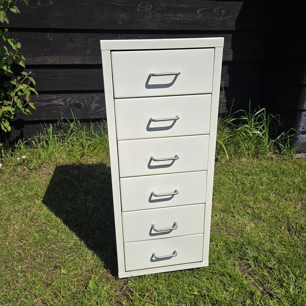 Ladekast Ikea Helmer wit ladeblok bureaukast m wieltjes, Ophalen, Minder dan 50 cm, 5 laden of meer, Zo goed als nieuw
