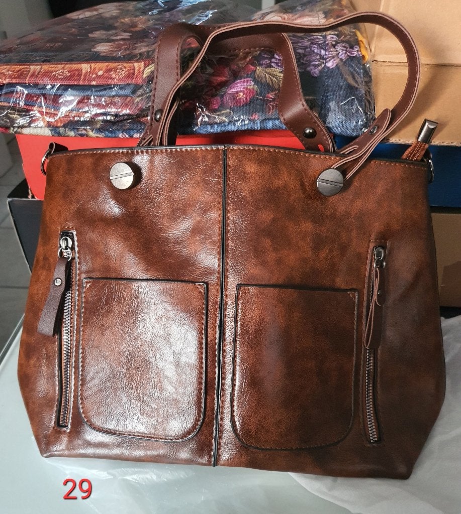 Prachtige Bruine vintage look PU-Leren Handtas / Schoudertas, Ophalen of Verzenden, Nieuw, Bruin, Handtas