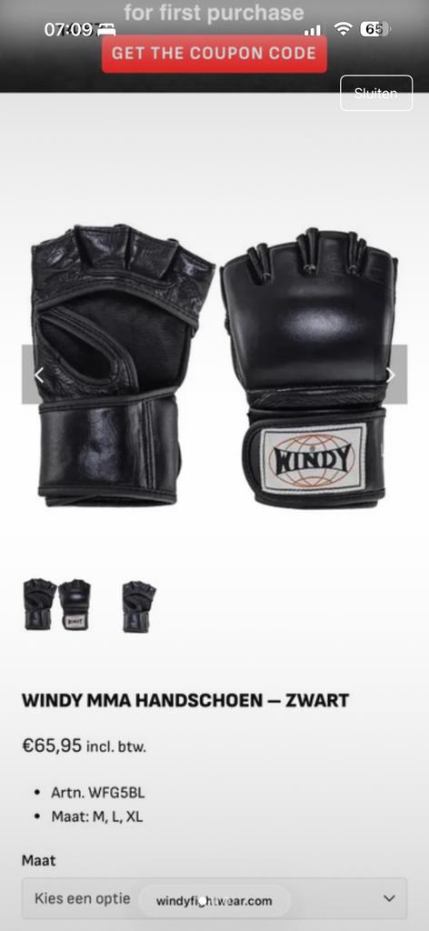 Windy MMA Handschoenen Maat S M L XL, Sport en Fitness, Vechtsporten en Zelfverdediging, Maat XL, Ophalen of Verzenden, Nieuw