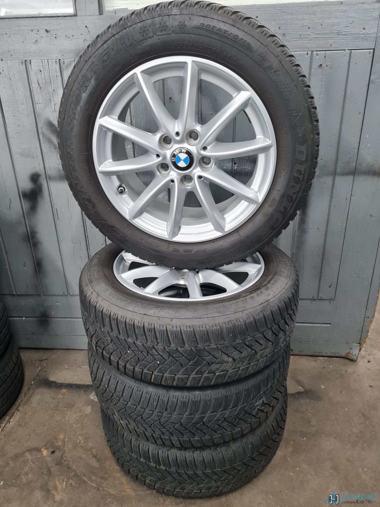 BMW 2 serie winterset 205 60 16 origineel, Ophalen, Gebruikt, -, Banden en Velgen