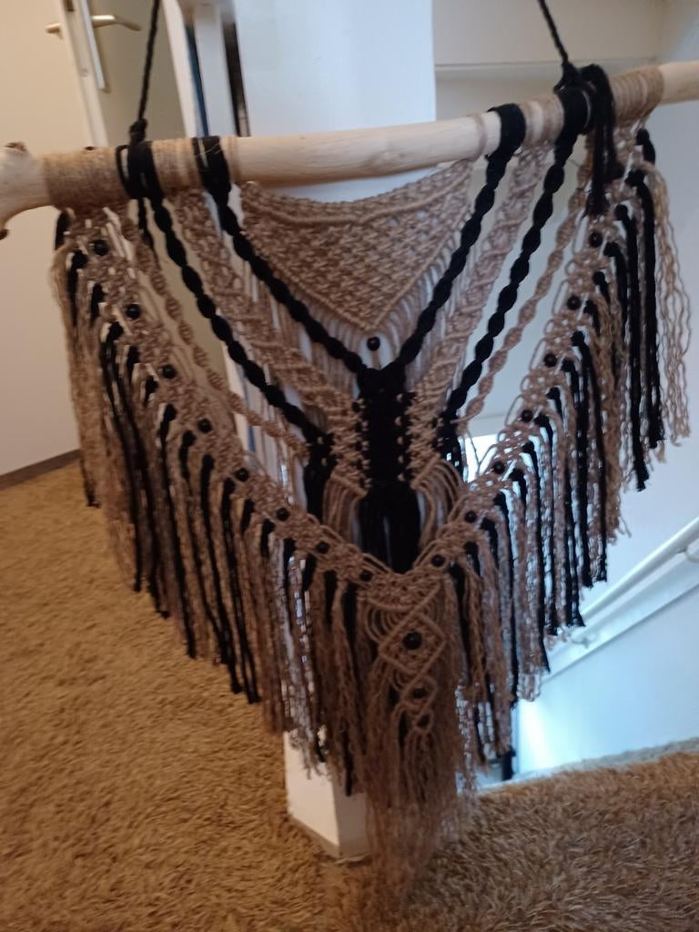 Uniek Macramé Wandkleed - Handgemaakt Boho Decoratie, Boho, Zo goed als nieuw, Handgemaakt, Ophalen