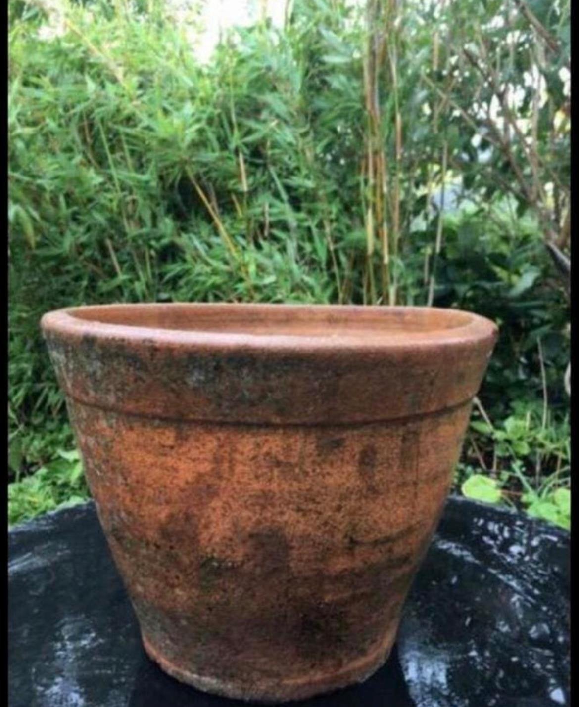Oud Hollandse terracotta bloempot HxD 22,5x30cm, Gebruikt, Rond, Binnen, Minder dan 40 cm