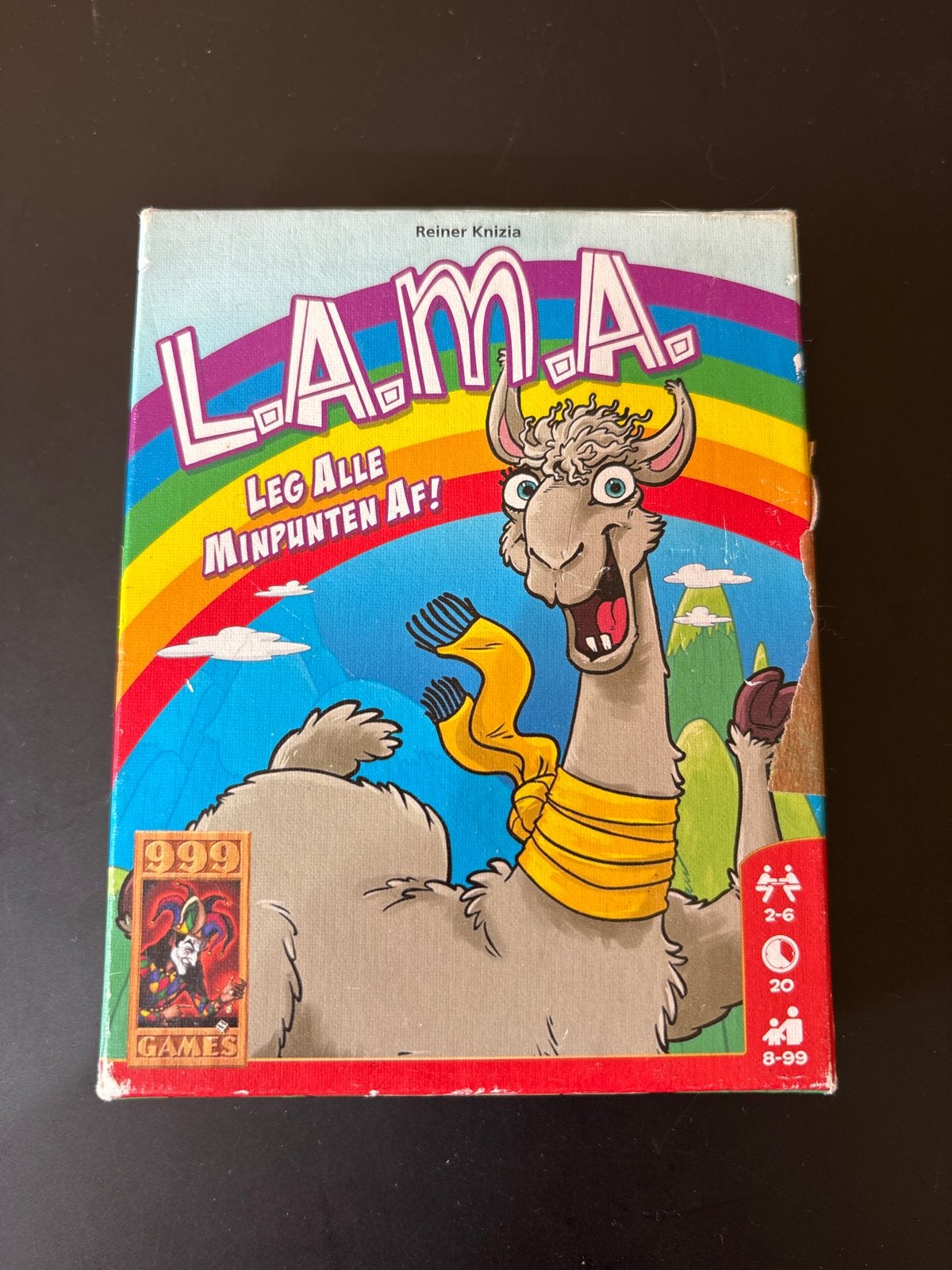 L.A.M.A. Kaartspel - Leg Alle Minpunten Af!, Drie of vier spelers, Ophalen of Verzenden, Zo goed als nieuw