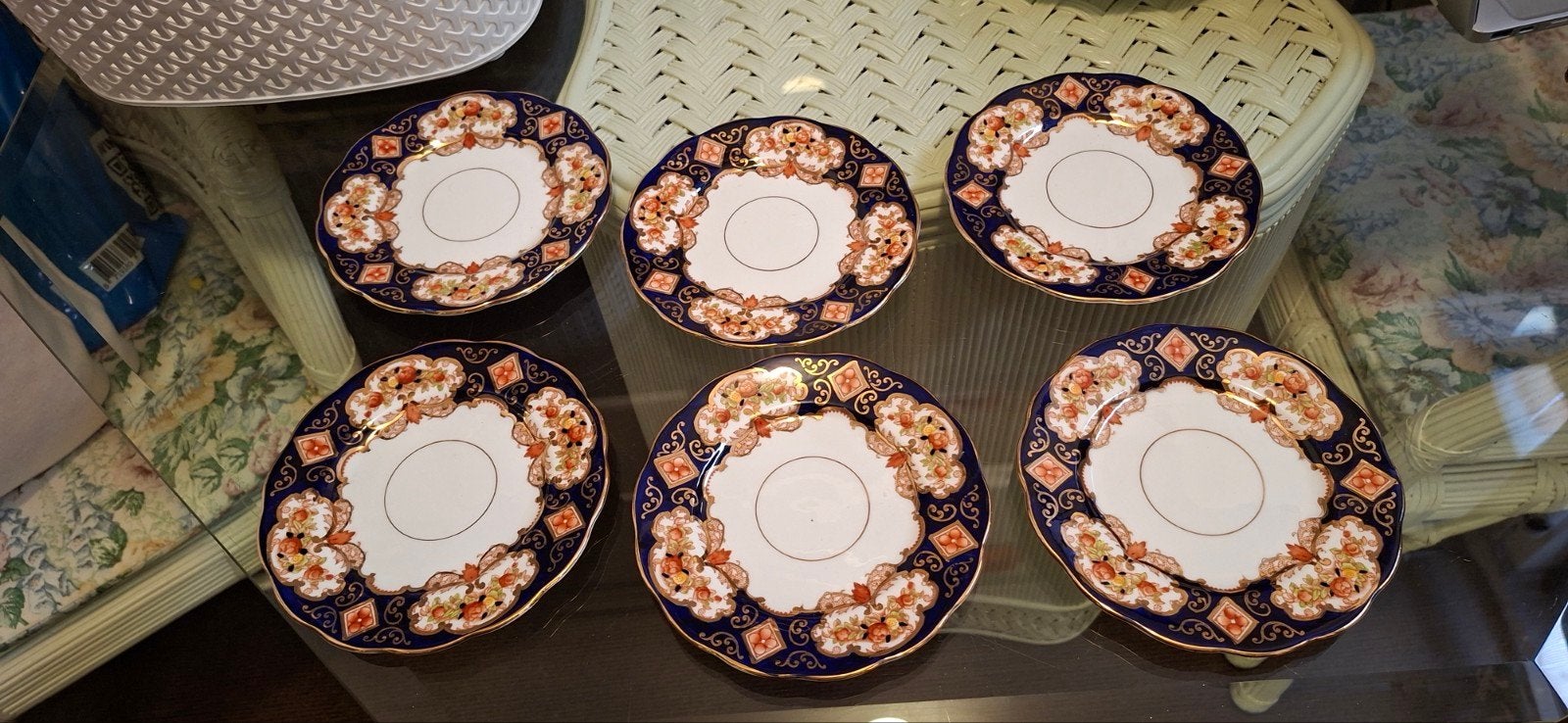 royal albert heirloom 6x gebaks bordjes, Antiek en Kunst, Antiek | Servies los, Ophalen of Verzenden