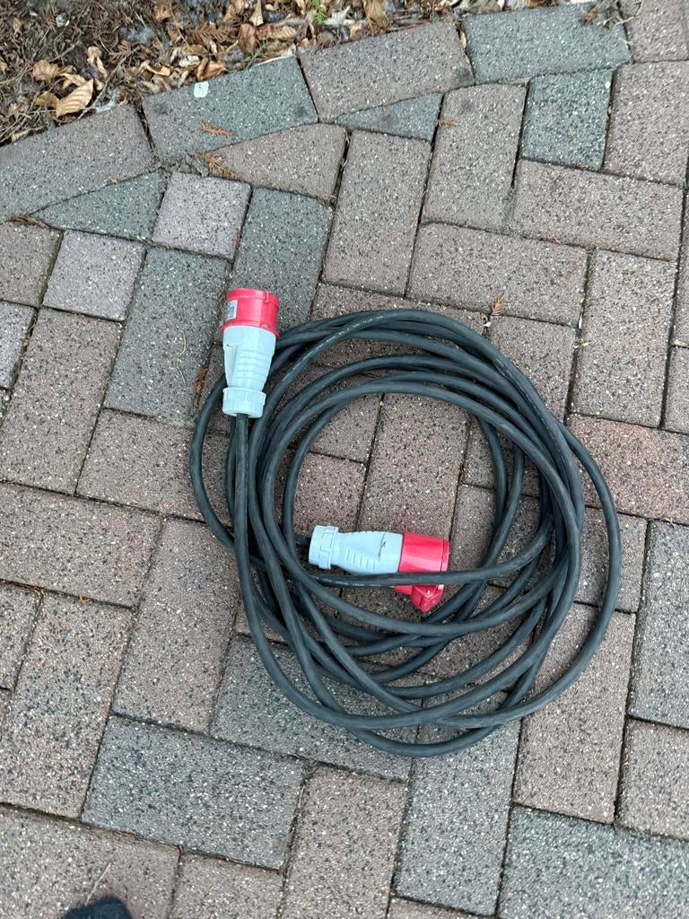 Krachtstroom kabel 16A - 10 meter, Ophalen of Verzenden, Gebruikt, Kabel of Snoer