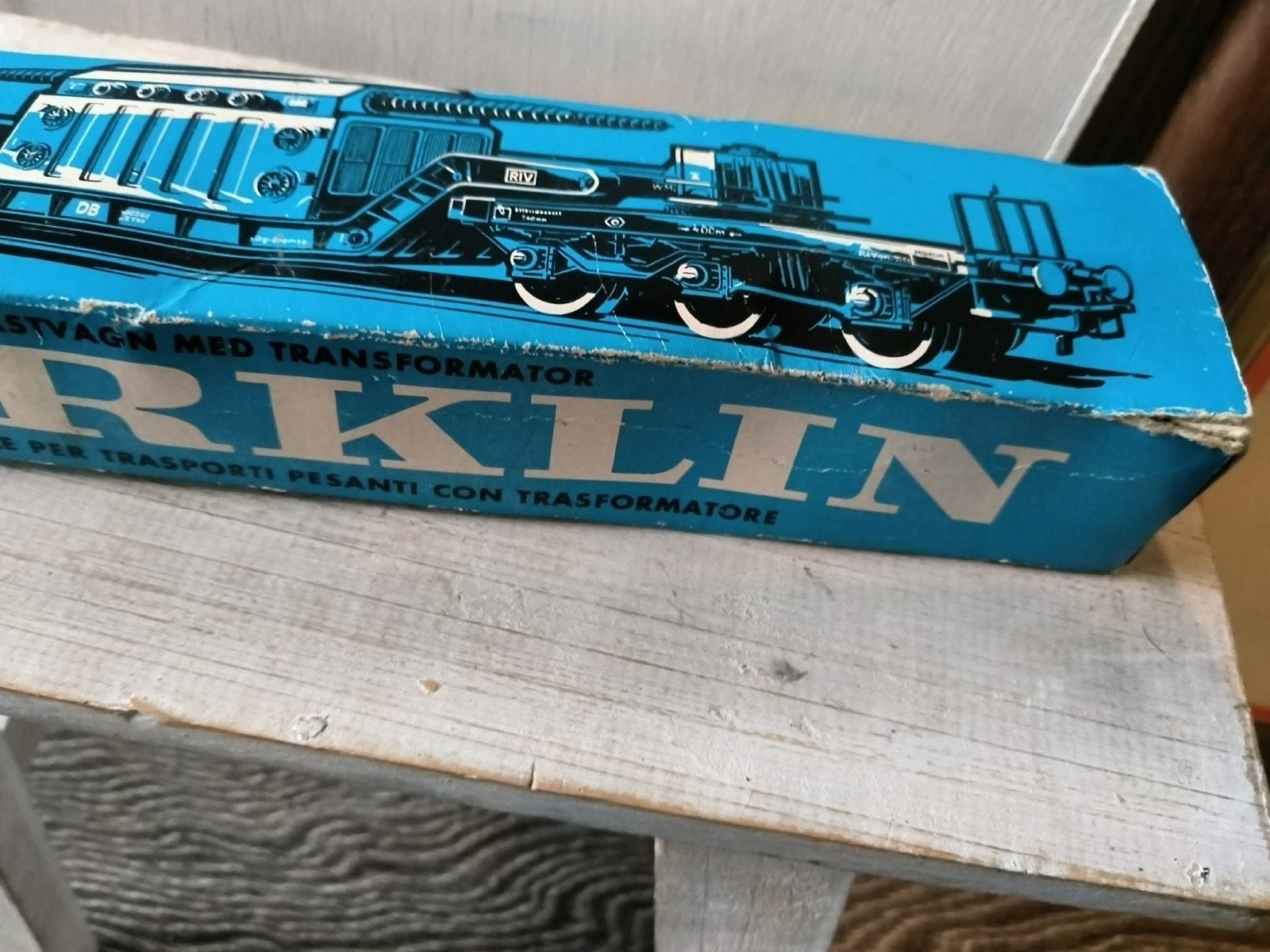 Märklin Dieplader met Transformator (AEG), Wisselstroom, Gebruikt, Wagon, Ophalen of Verzenden