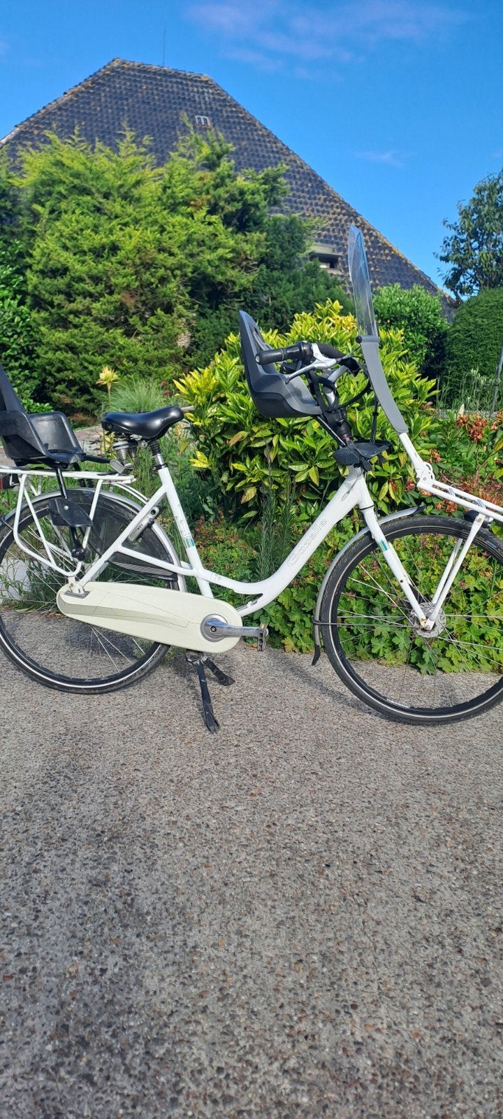 Gazelle Bloom moederfiets met Bobike voor- en achterzitje, Fietsen en Brommers, Ophalen, Achterzitje, 9 t/m 18 kg, Gazelle