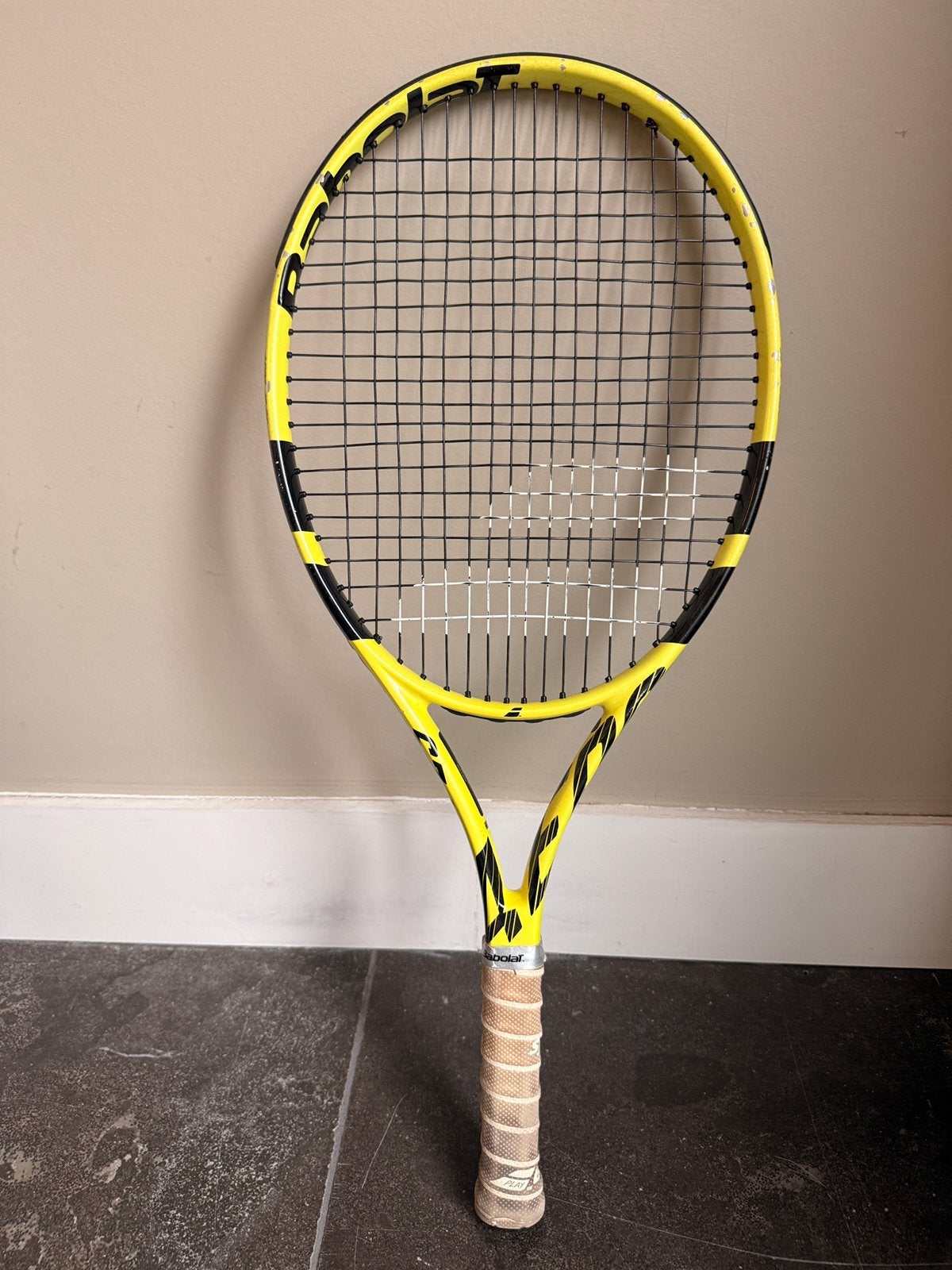 Tennisracket Babolat aero JR 25 geel/zwart, Ophalen of Verzenden, Gebruikt, Racket, Babolat