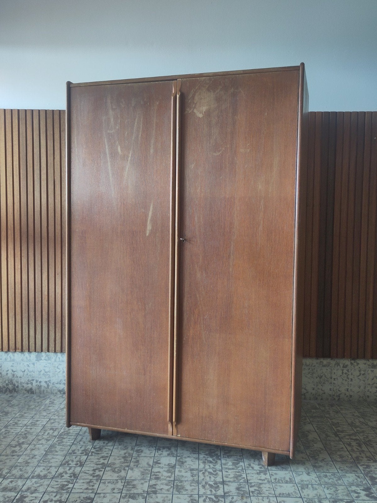 Vintage Pastoe kast Cees Braakman KE02 kledingkast hout, Huis en Inrichting, 100 tot 150 cm, Mid century modern dutch design, .