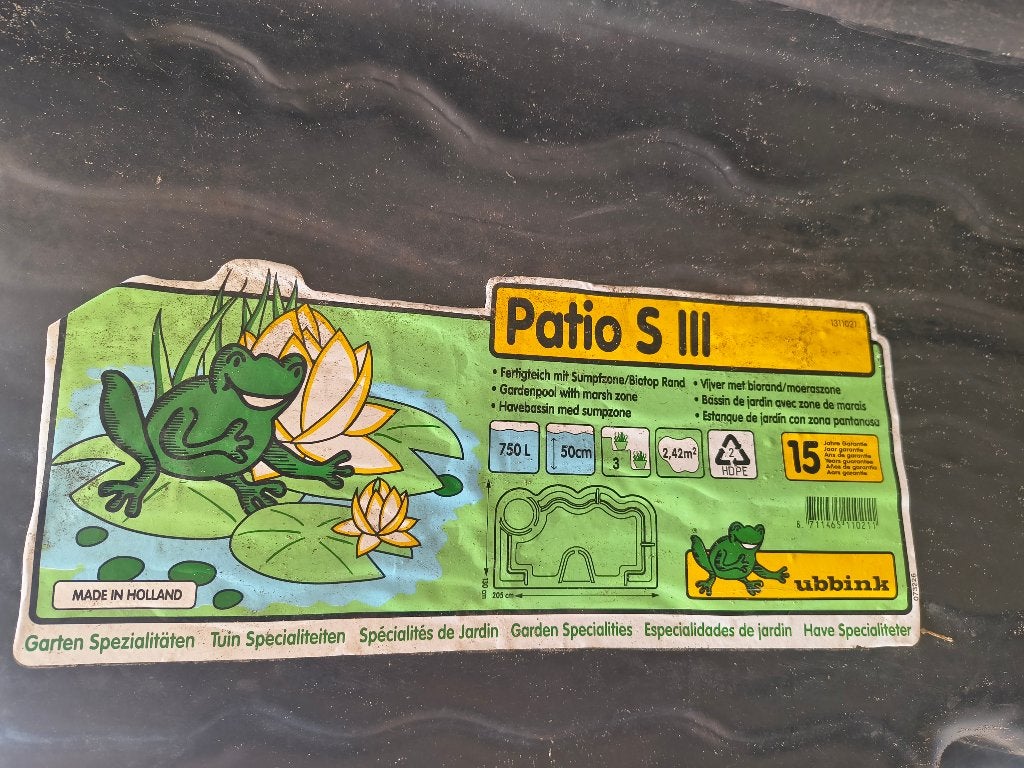 Ubbink 750L vijverbak - Patio S III, Tuin en Terras, Ophalen, Gebruikt