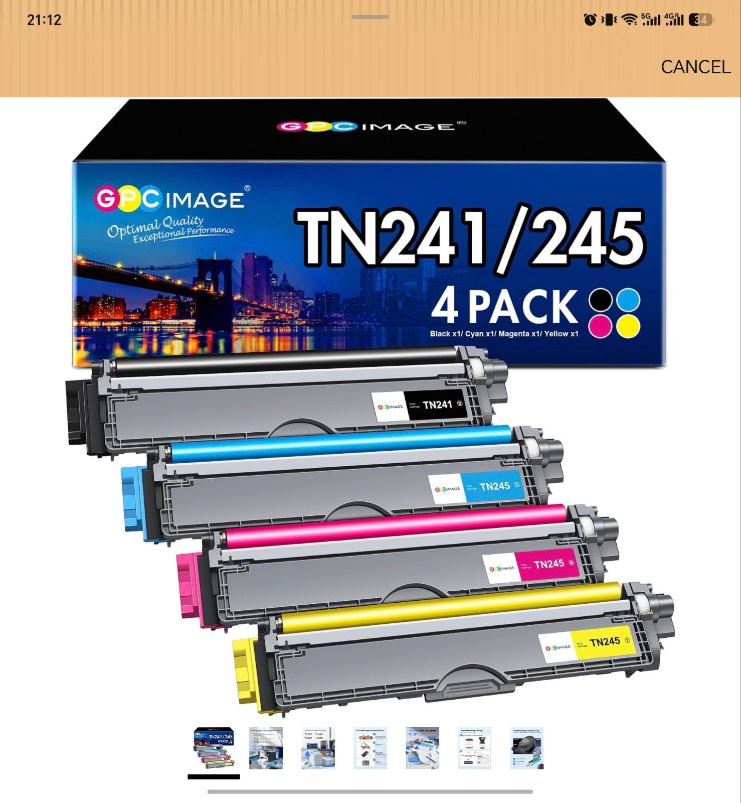 Nieuw in doos. Brother Toner TN241/TN245 pack of 4, Ophalen of Verzenden, Nieuw, Toner