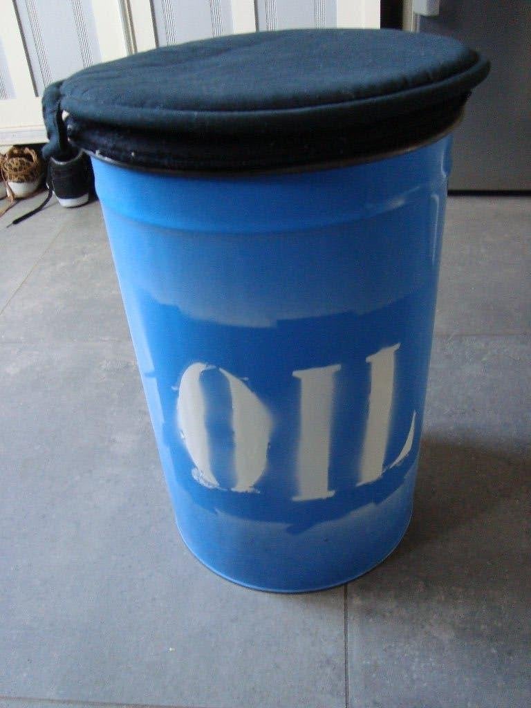 Ton om op te zitten en om iets in op te bergen, Ophalen of Verzenden, Zo goed als nieuw, Blauw, Overige materialen