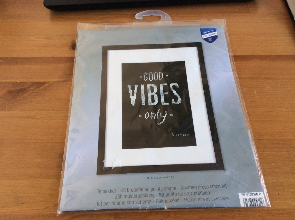 Vervaco borduurpakket "Good Vibes only" Nieuw, Hobby en Vrije tijd, Borduren en Borduurmachines, Ophalen of Verzenden, Nieuw, Handborduren