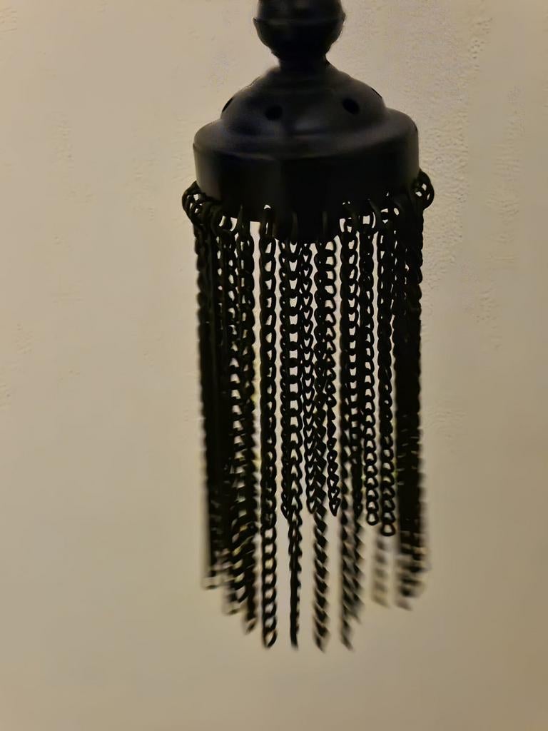 Zwart metalen kettinglampje,, Ophalen of Verzenden