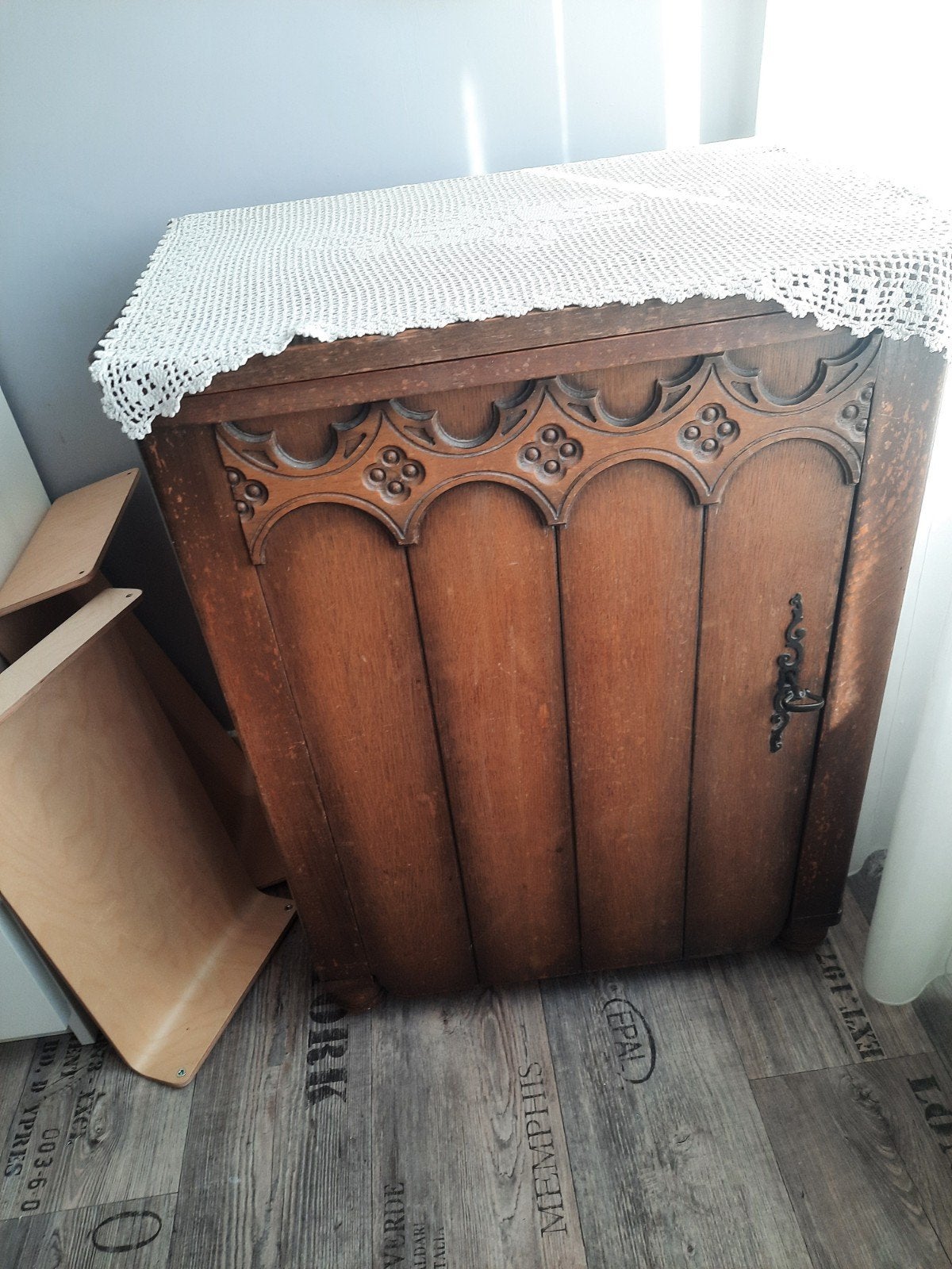 Antieke Singer Naaimachine in Houten Kast - Riem intact, Ophalen