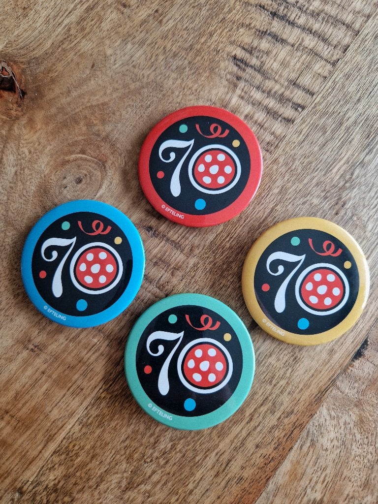 Efteling 70 jaar jubileum buttons - NIEUW!, Verzamelen, Speldjes, Pins en Buttons, Ophalen of Verzenden, Nieuw, Overige onderwerpen